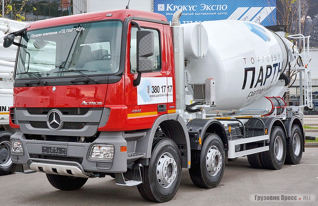 Бетоносмеситель Koluman 503401 с надстройкой KCM-10 нашасси Mercedes-Benz Actros 4141 (8х4)