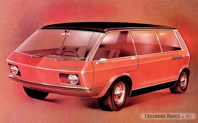 Эскиз семейства нового автобуса Volkswagen начала 1970-х