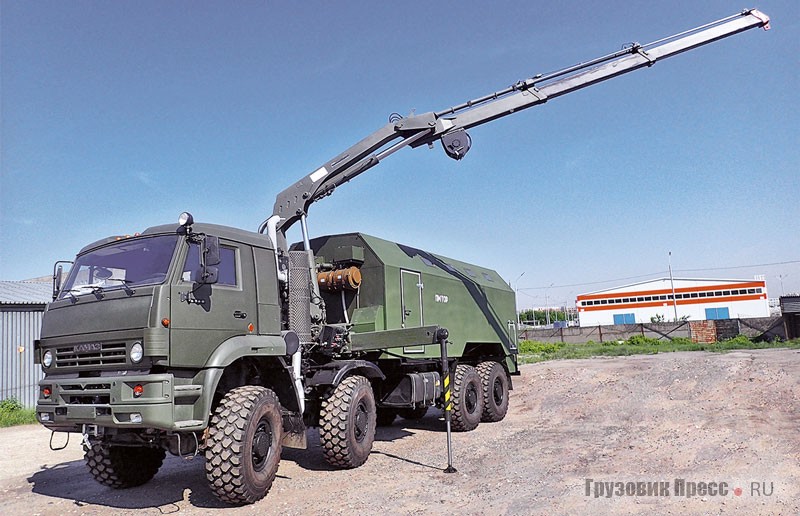 Кран-манипуляторная установка военного назначения КМУ-10К в составе ПМ-ТОР (шасси КАМАЗ-6560)